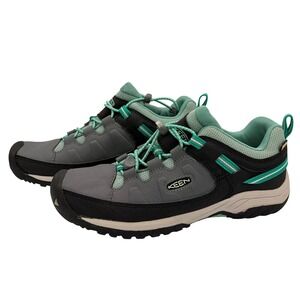 KEEN NWOT Targhee Youth Sz 6 Hiking Shoes Grey Teal Waterproof Outdoor
